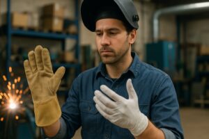 Luvas de couro ou látex: qual a melhor proteção para operações de soldagem?
