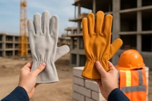 Luvas de raspa ou vaqueta: qual é a melhor opção para a construção civil?